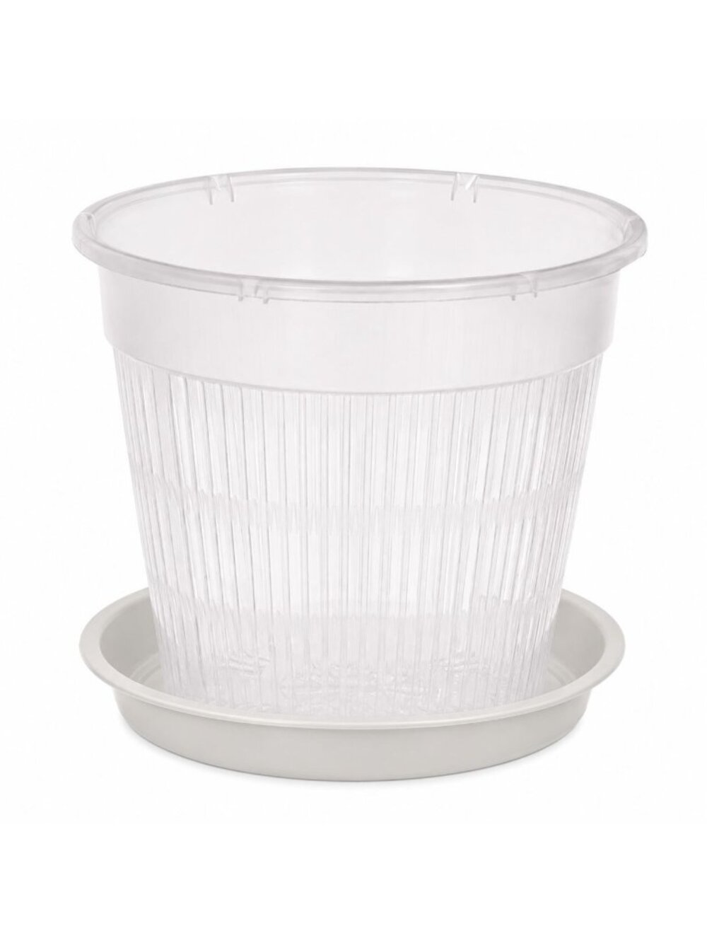 6 Inch Clear Orchid Pot with Saucer